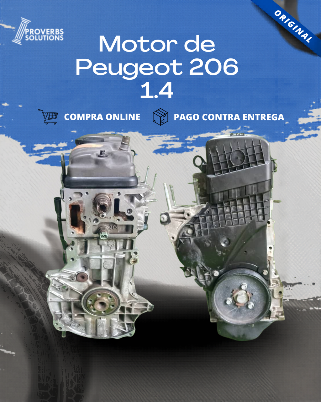 Motor Peugeot 206 1.4L 8V  (TU3JP) - 7/8 Usado de Importación