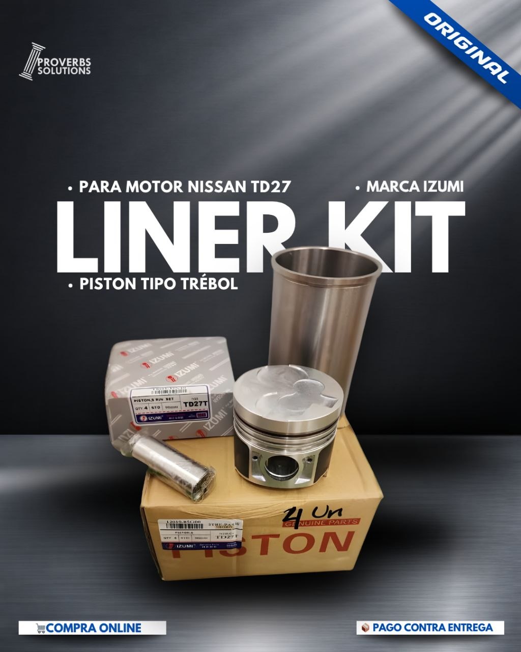 Liner Kit Completo Nissan TD27 (4 Cil.) - Marca Izumi (Pistón Tipo Trébol)