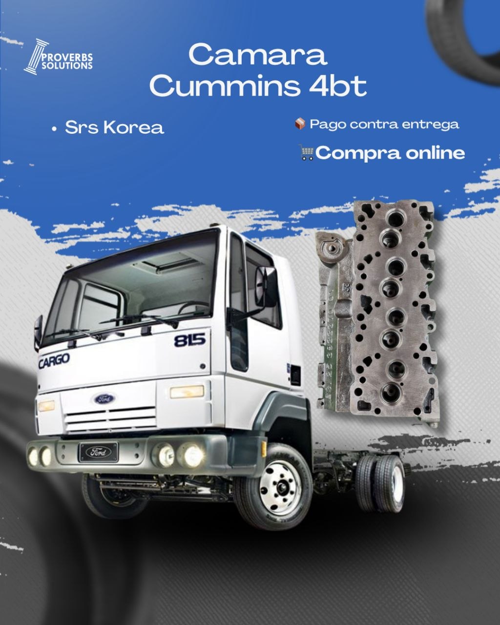 Cámara (Culata) para Motor Cummins 4BT 3.9L - Marca SRS Korea (Carcasa Única)